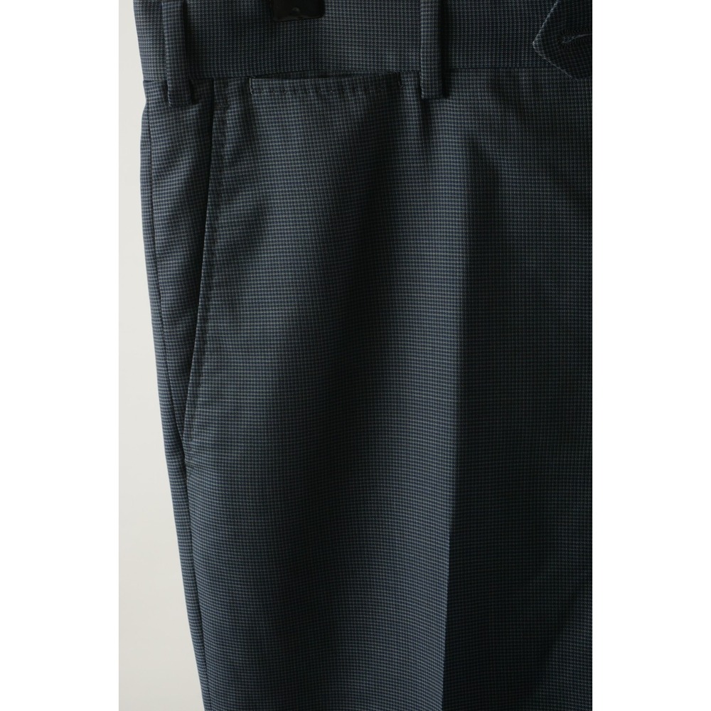 Recent Emporio Armani Jersey Wool Dress Pants Mens 36 x 29 Blue Check Flat Front - Picture 5 of 10